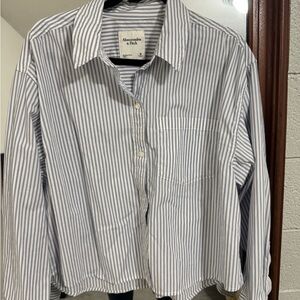 Abercrombie & Fitch Blue and White Striped Shirt